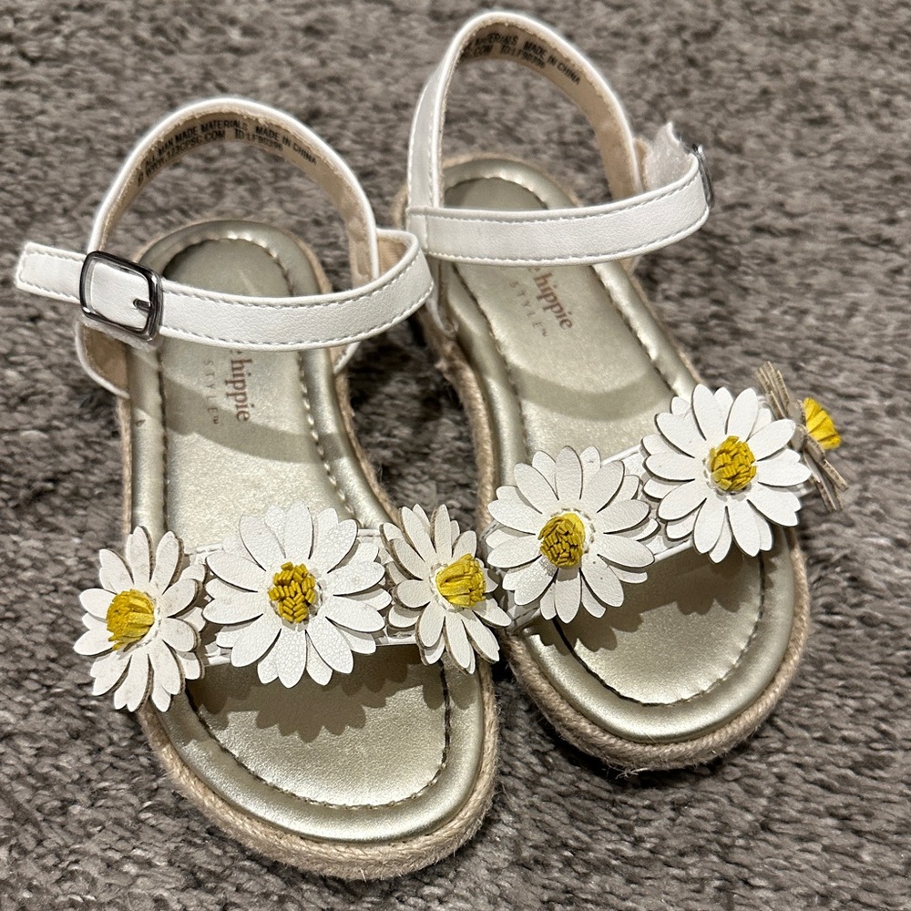 Haute Hippie White and Yellow Daisy Toddler Sandals